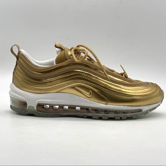 Nike Air Max 97 Metallic Gold Women's Running Sneakers - Picture 2 of 13